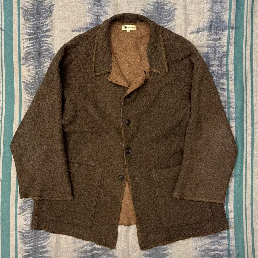 M) ISSEY MIYAKE (im product) 플리스 스티치 울 니트 가디건
