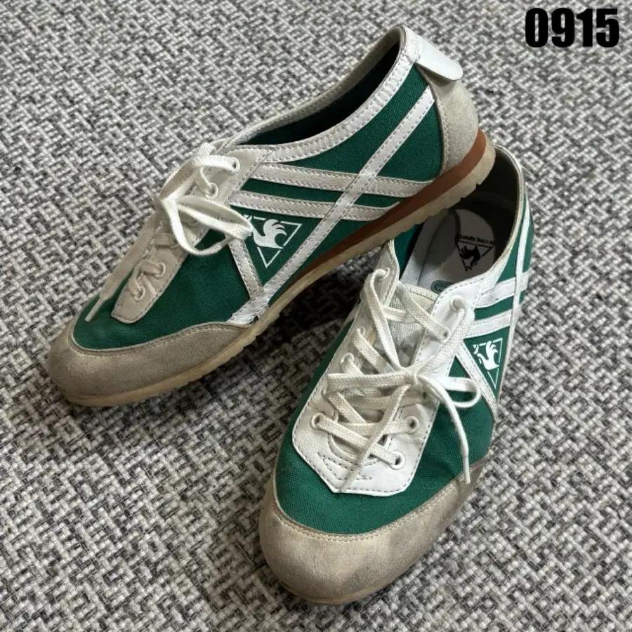 르꼬끄 스포르 여성 운동화 그린 화이트 255