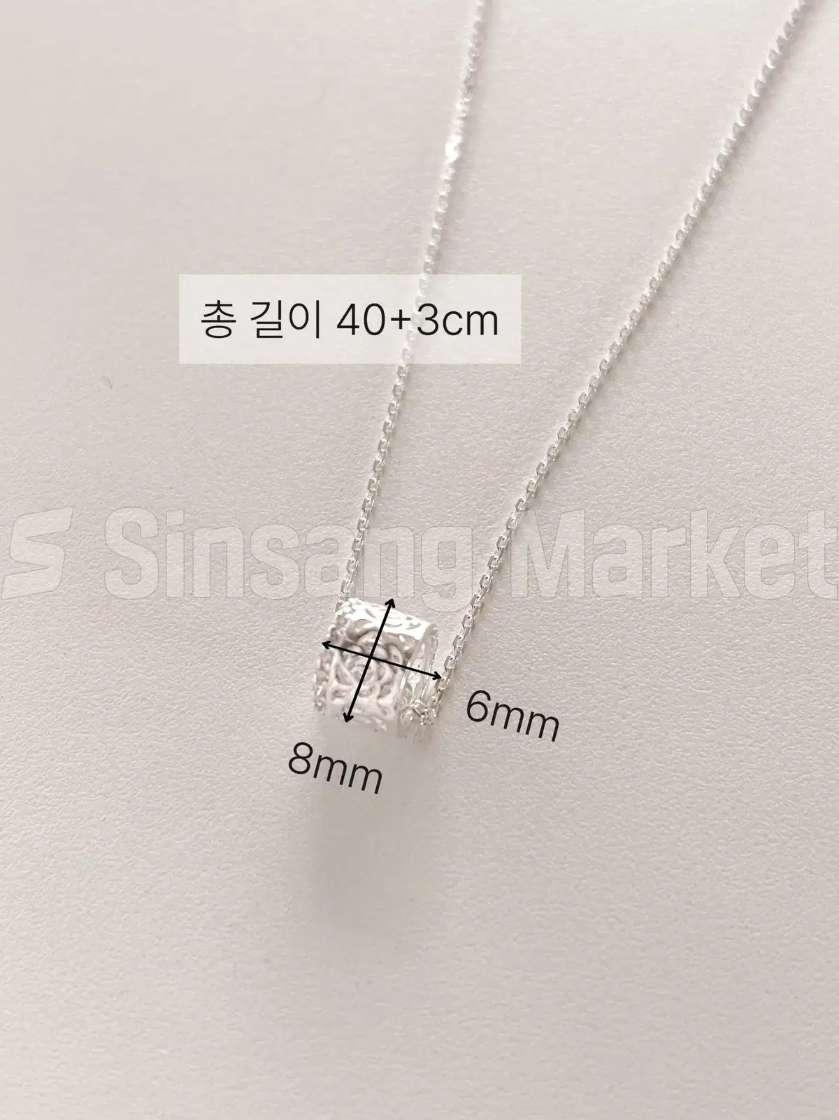 [빠른발송] 실버925 장미 원통 목걸이 링 메달 펜던트 여자 은목걸이