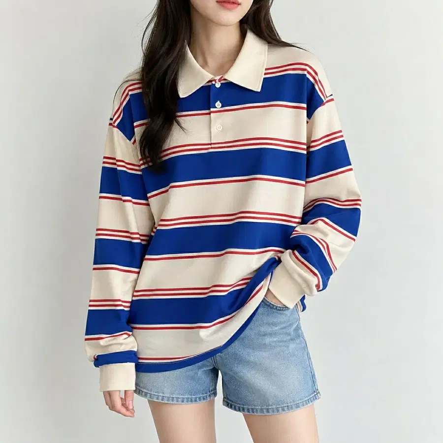 [F]반월아틀리에 럭비 긴팔 카라티 (새상품)