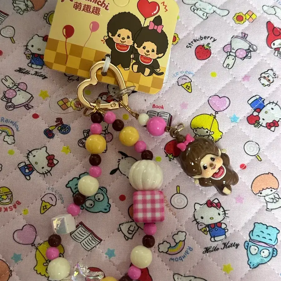 몬치치 비즈 피규어 스트랩 키링