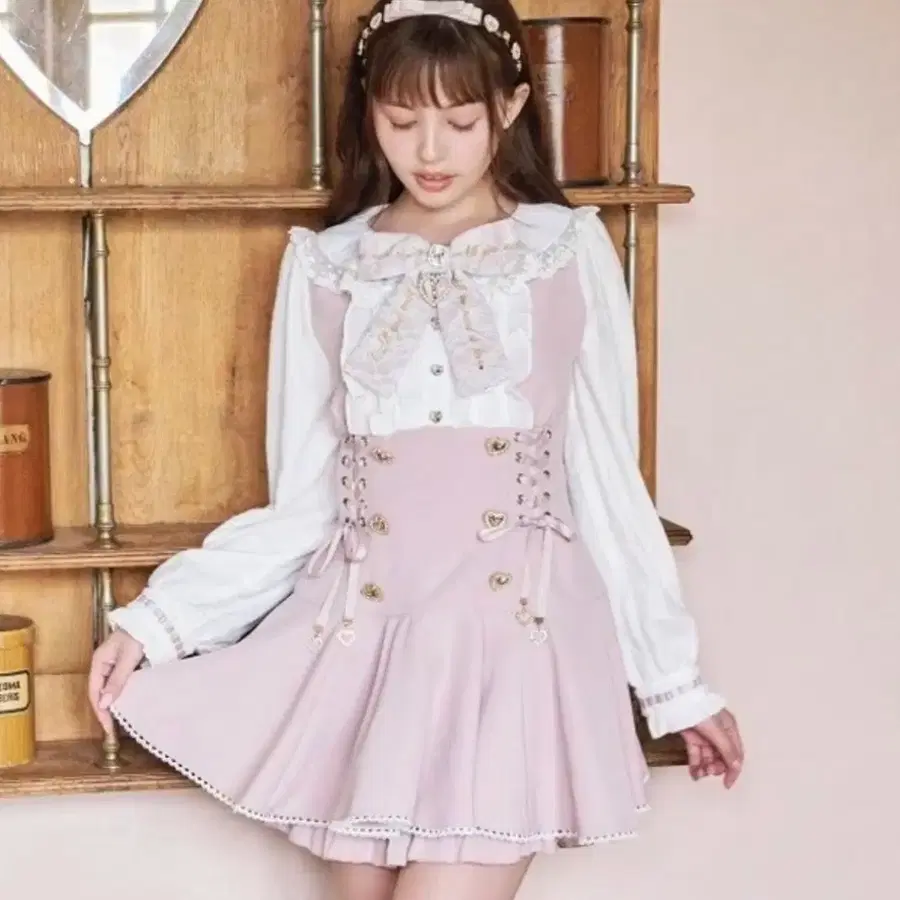 리즈리사 러플리본셋업 핑크