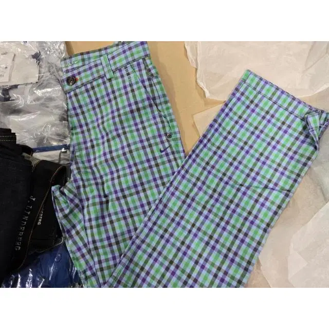 나이키골프 바지 28인치 남성 체크 면바지
