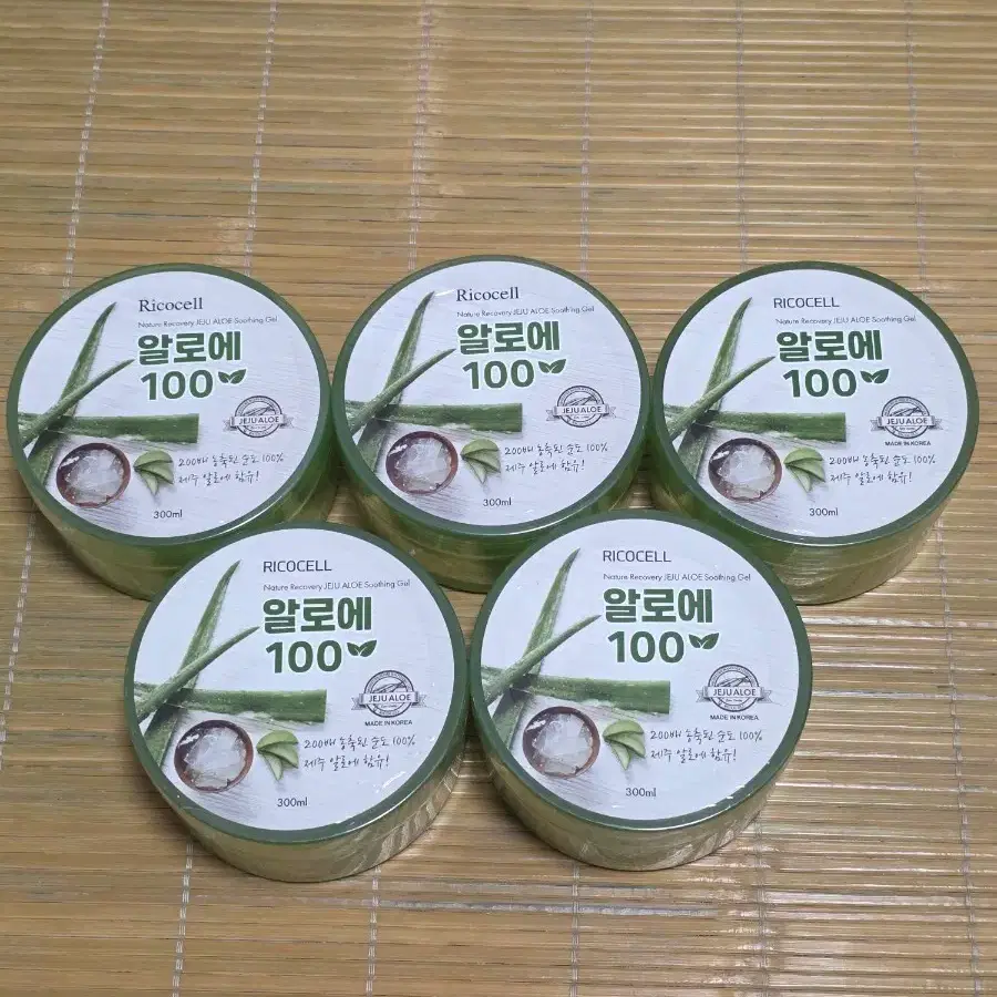 새제품 리코셀 알로에 100 수딩젤 300ml 5개 세트 무료배송