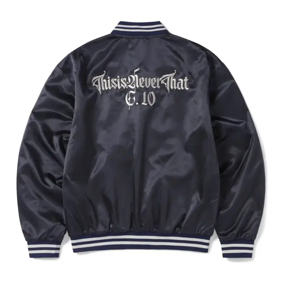 디스이즈네버댓 satin jacket 네이비