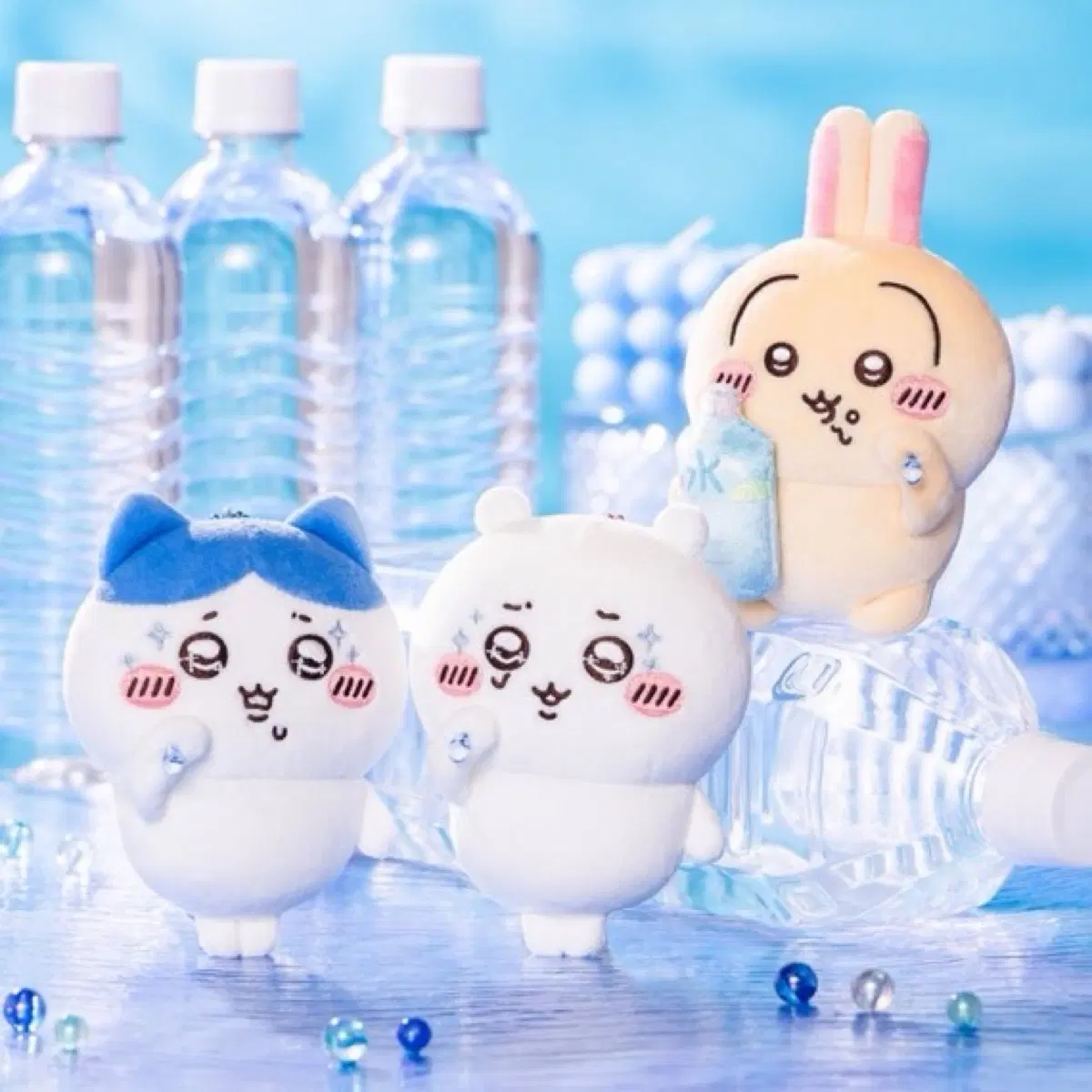 치이카와마켓 물 마스코트 인형 누이 키링 치이카와 하치와레 우사기