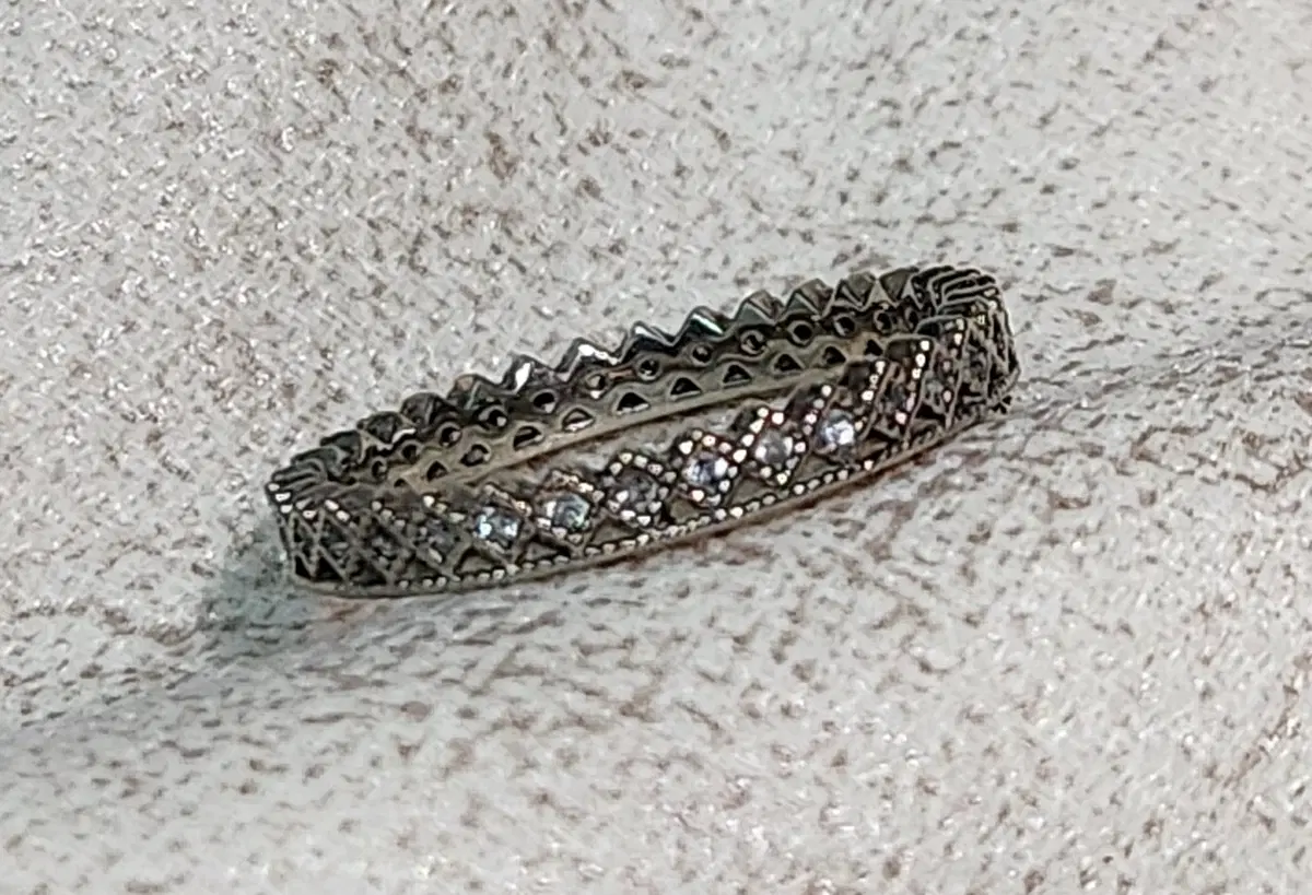 빈티지 앤틱 로젠지(Lozenge) 밀그레인 이터니티 링