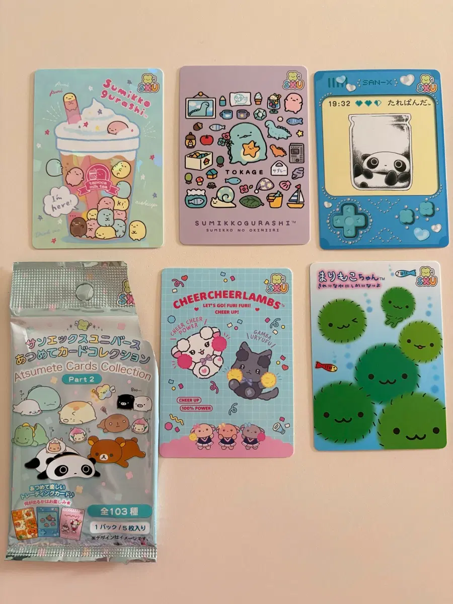 (일괄)산엑스 리락쿠마 유니버스 컬렉션 카드 마리모, 타래판다 타래팬더, 스밋코구라시 등