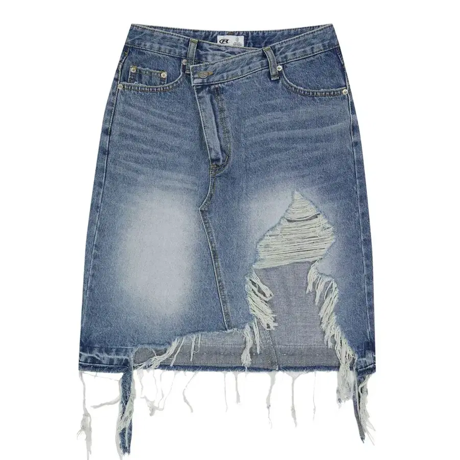 락케이크 Damage Denim Midi skirt - Blue 데님 미디 스커트 치마 S