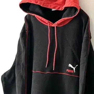 푸마 PUMA 배색 맨투맨 후드티 L 블랙 구제 의류