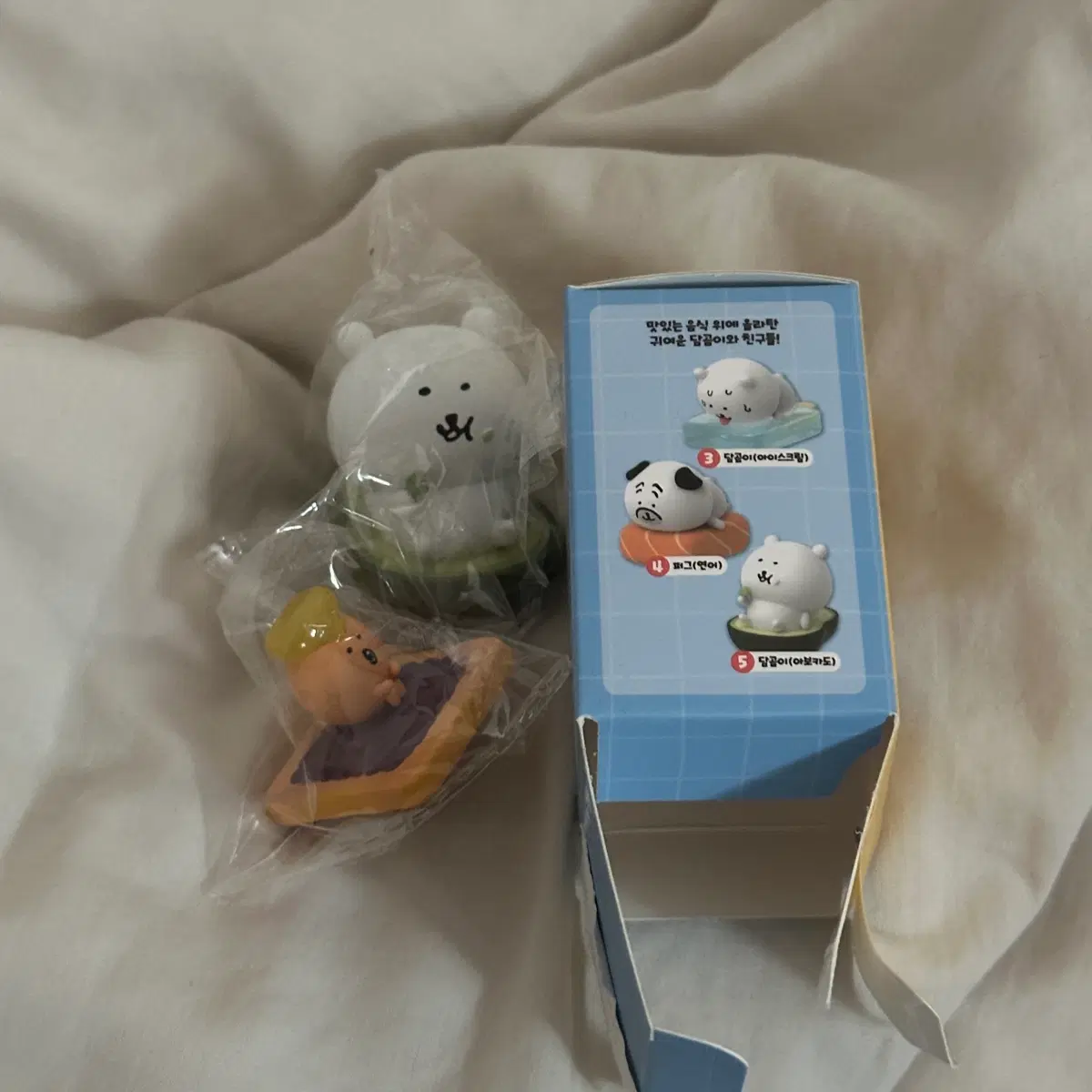 일괄) 나가노 농담곰 먹었담곰 푸드 피규어 농담곰 아보카도, 팥토스트고로케