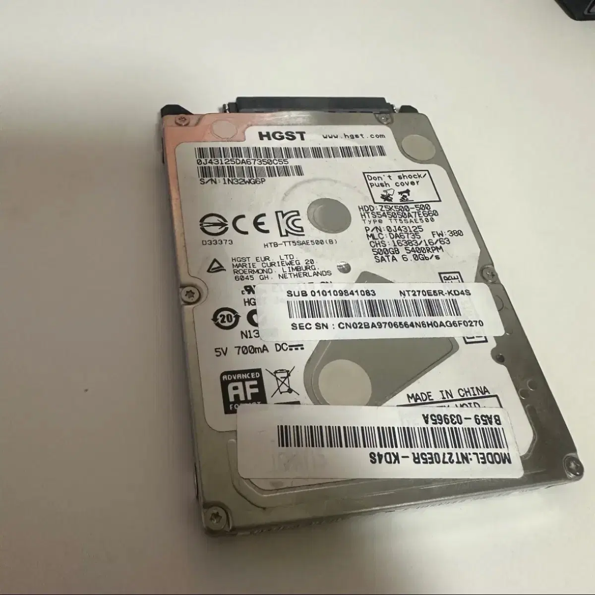 슬림형 HGST HDD SATA 2.5인치 500G