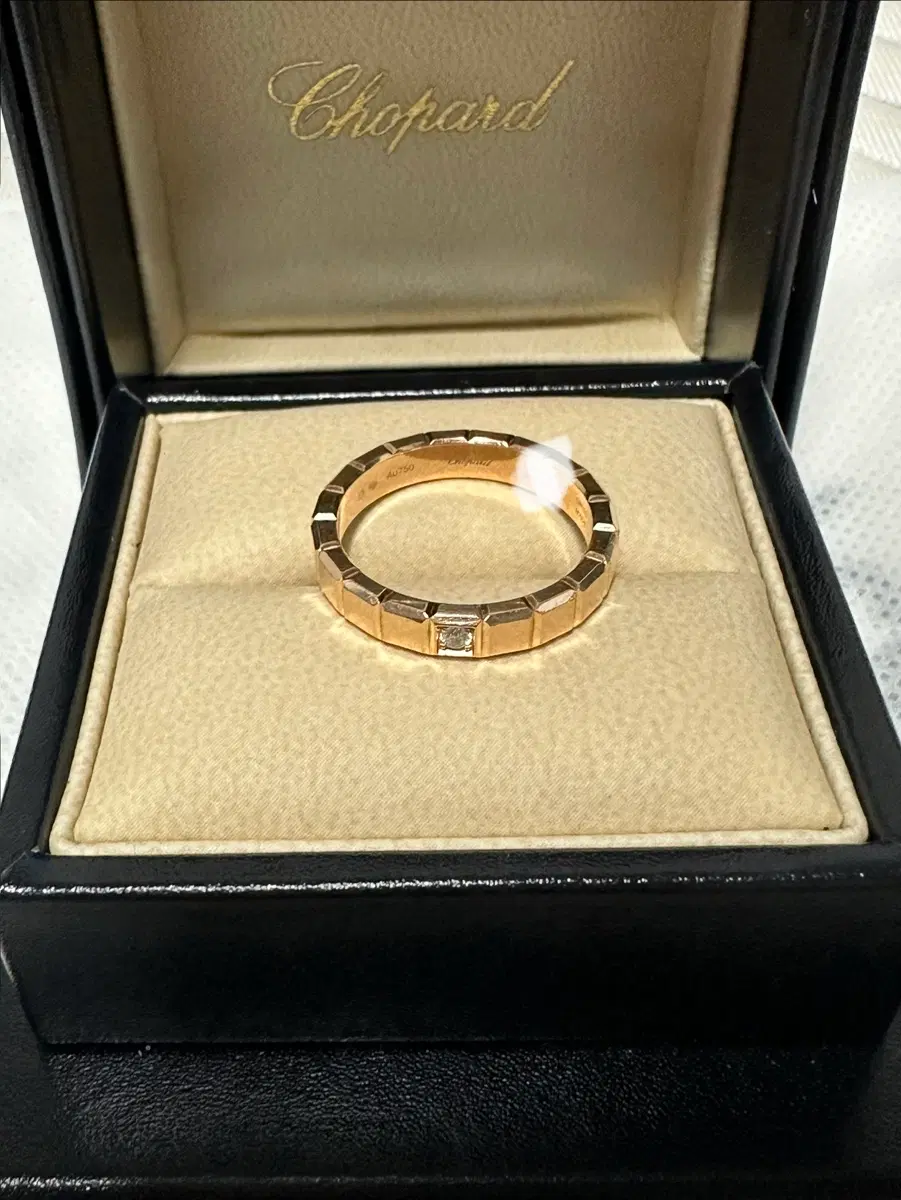 쇼파드 아이스큐브 미디엄링 18K 로즈골드 1P다이아