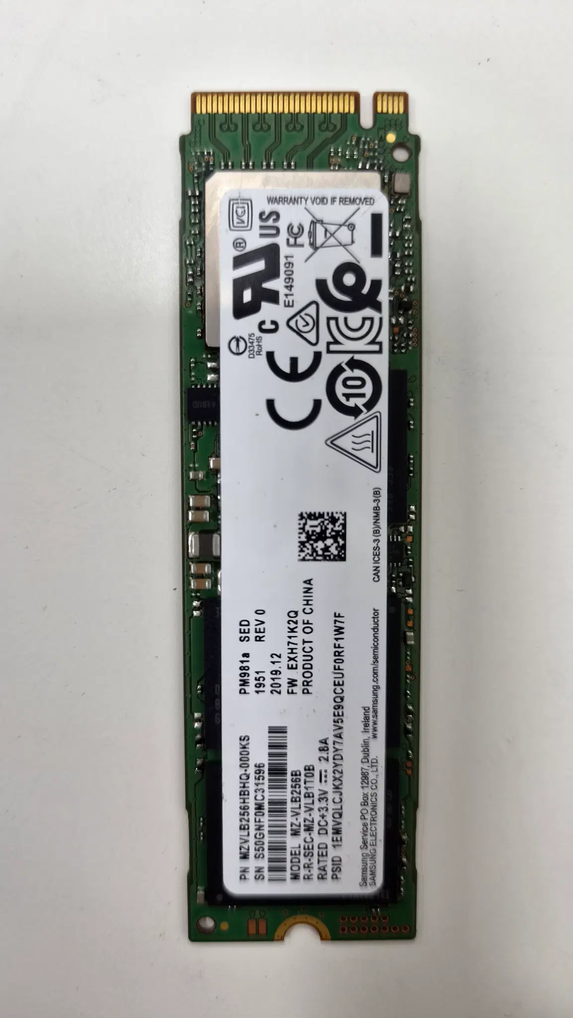 [무료배송] 디램탑재 가성비 끝판왕 삼성전자 PM981a 256GB NVMe SSD 판매