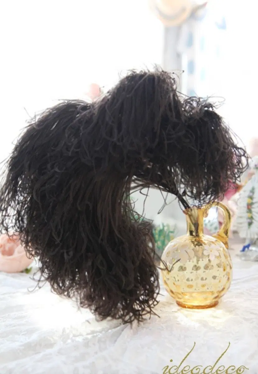앤틱 Deep Brown color 장식용 타조 깃털