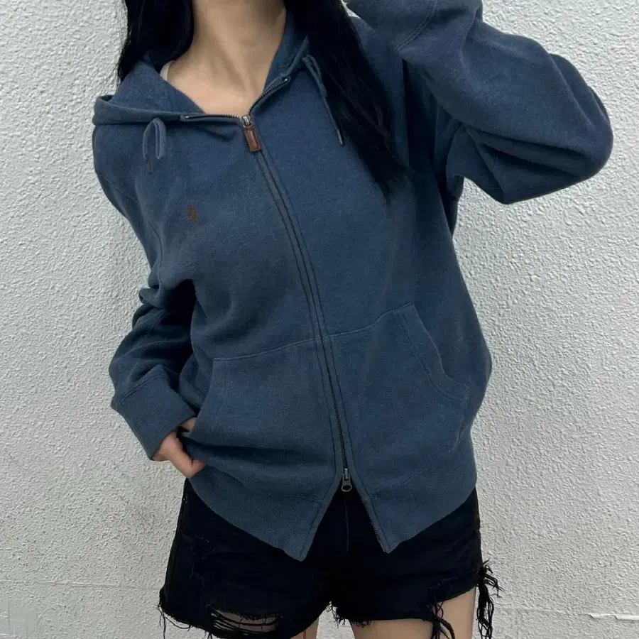 폴로 랄프로렌 브라운포니 네이비 투웨이 후드집업 M