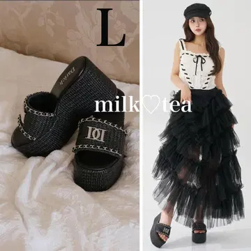 미개봉 새상품 다리치 DD 로고 플랫 라탄 샌들 블랙 L