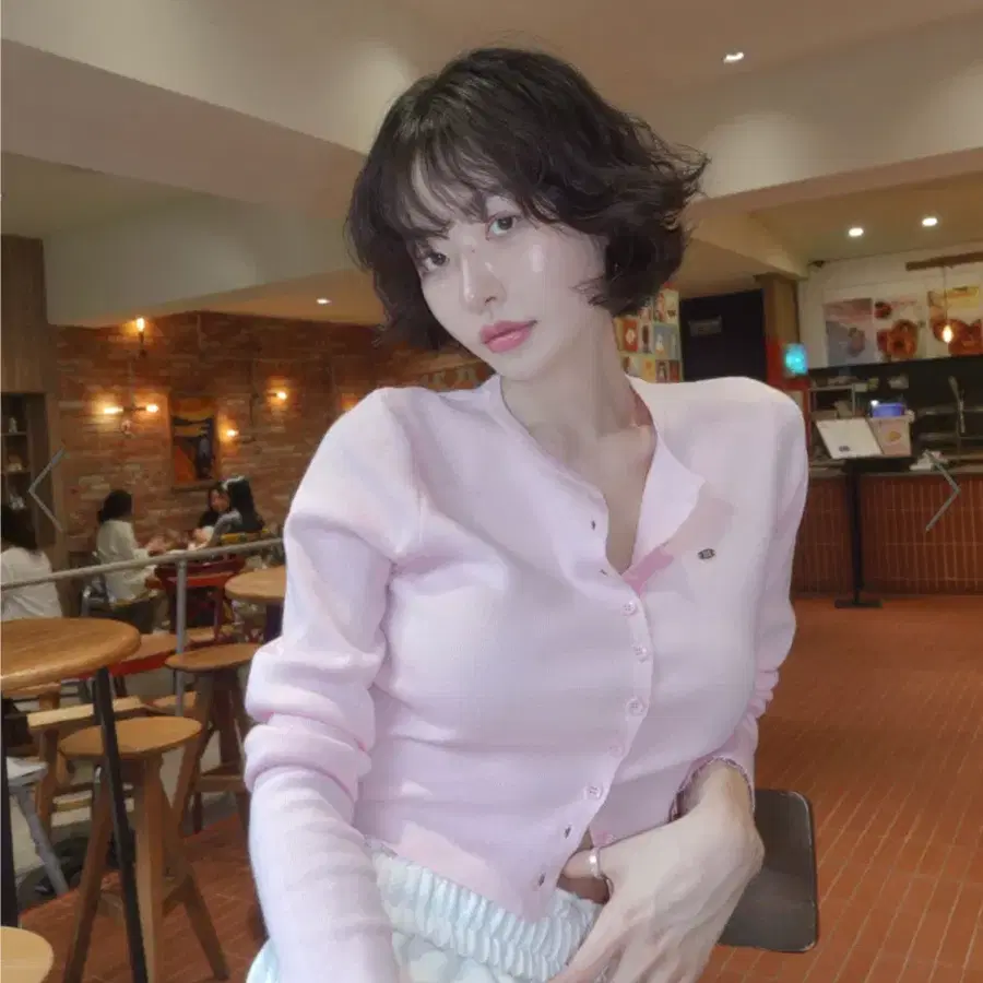 페일제이드 레이온 썸머 가디건 베이비핑크