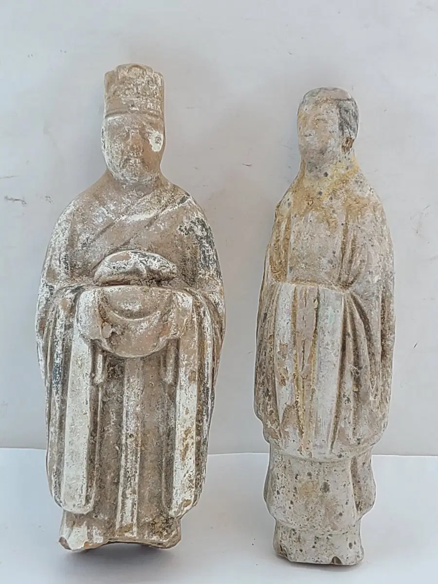 고대 남녀인물 토우 두 점