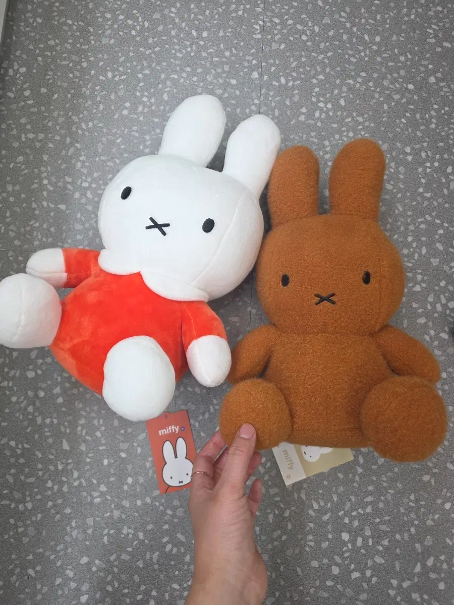 미피 인형 중형 오렌지/브라운 세트