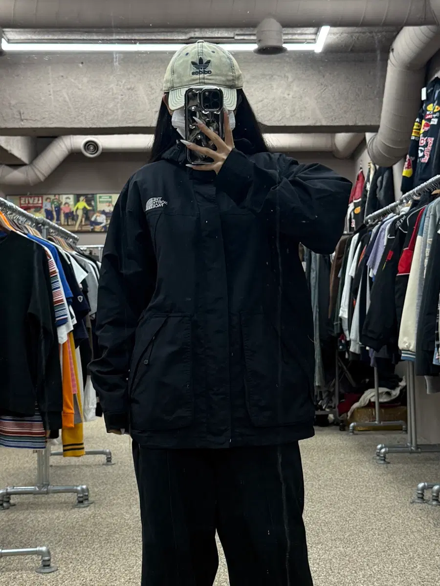 노스페이스 후드 바람막이 자켓 S374