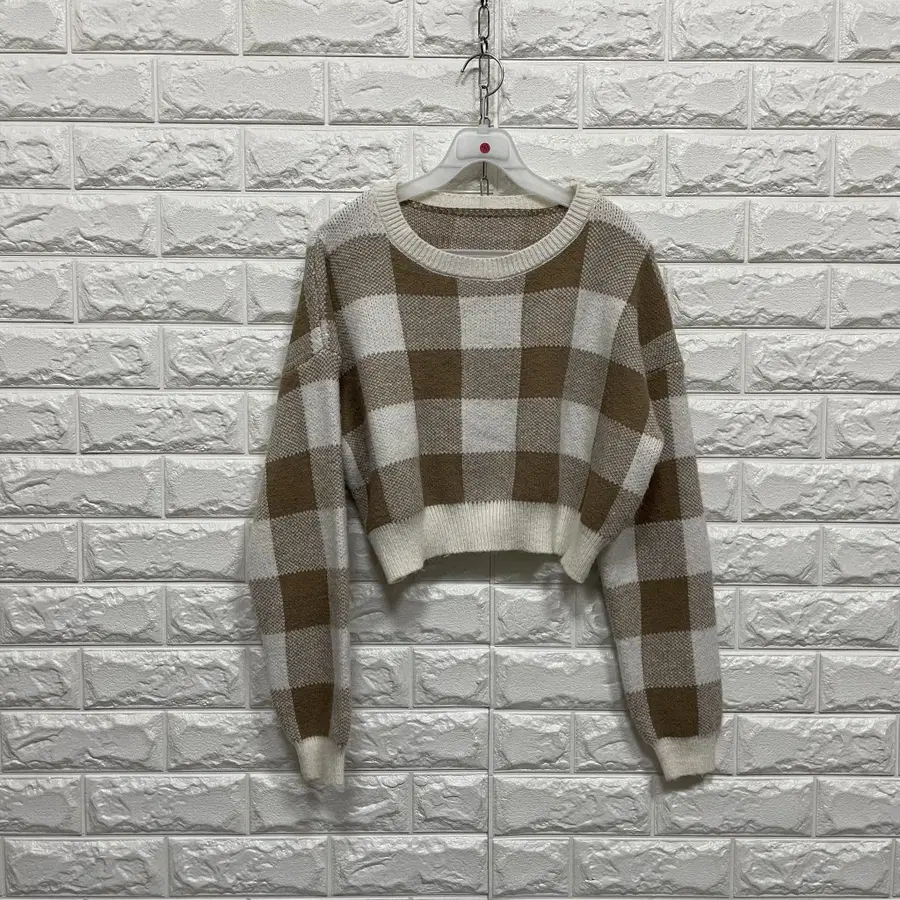@761) 체크 니트티셔츠