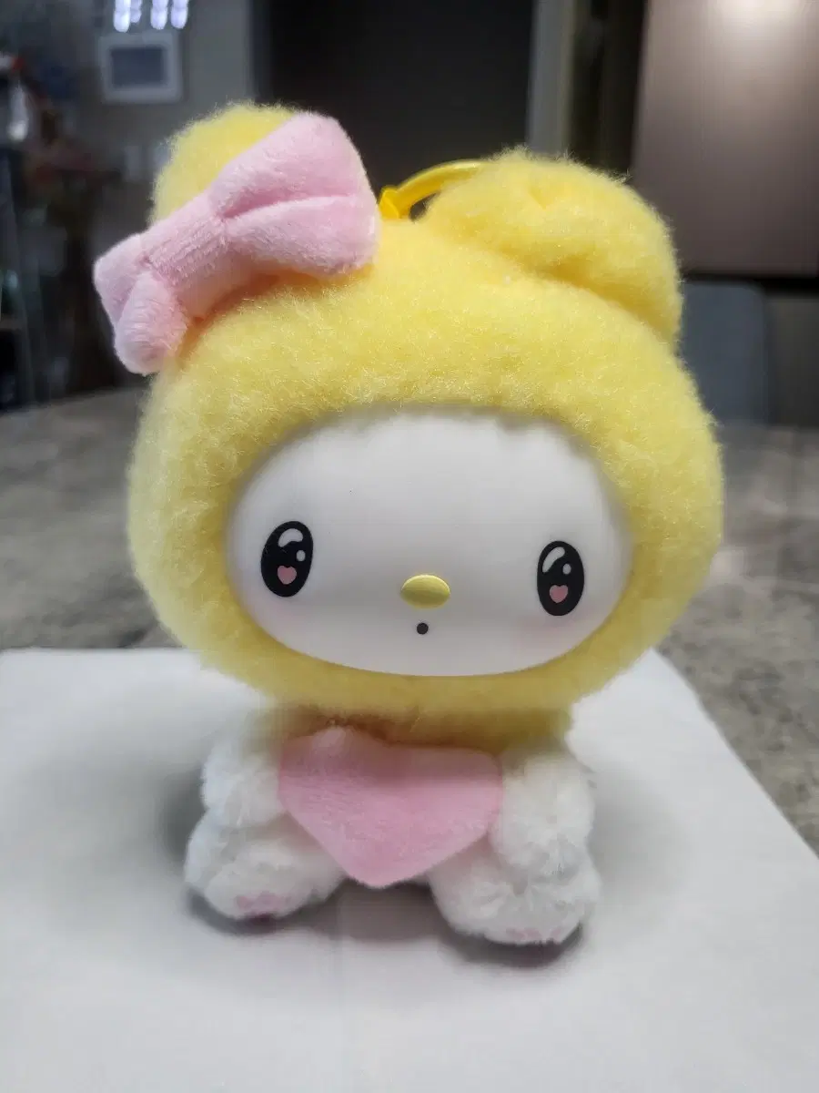 마이멜로디 인형 옐로우 핑크 하트