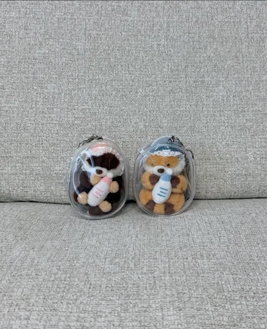 정품 베이비 랏코상 베이지 8cm 키링 인형 가방고리 열쇠고리