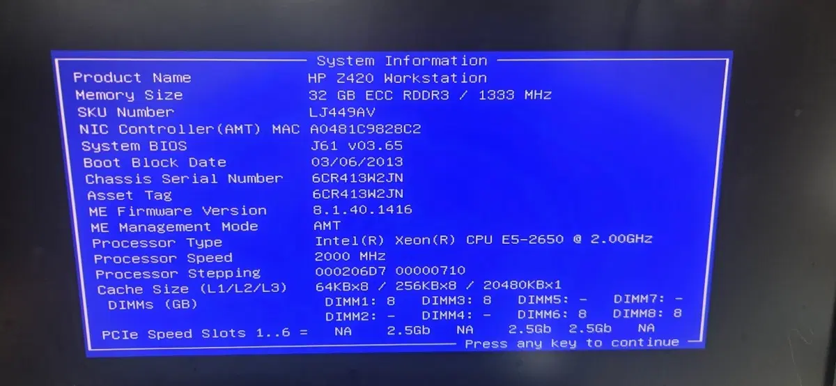 HP Z420 워크스테이션 32GB ECC DDR3 1333MHz
