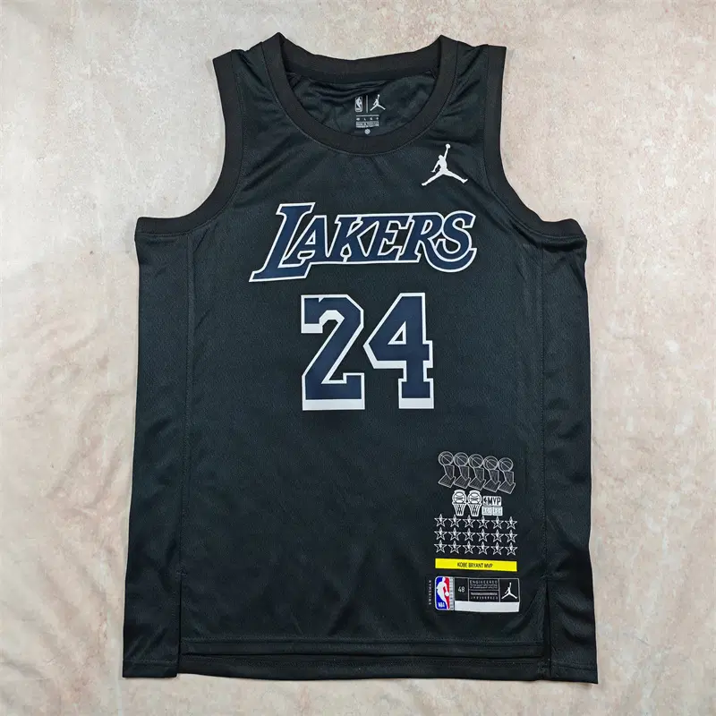 NBA 레이커스 BRYANT 24번 조던 브랜드 블랙 명예 기념 농구 유니폼 남녀공용 저지