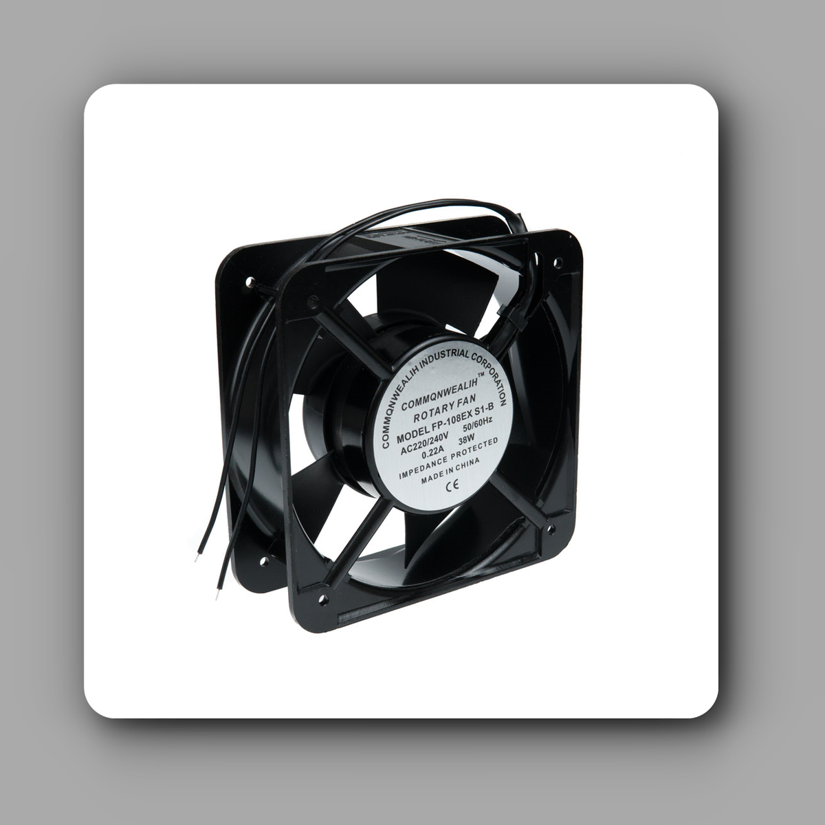[도매가]사각 쿨러 다용도 환풍기 AC 220V 전원 제작용 2선 150mm, 38W
