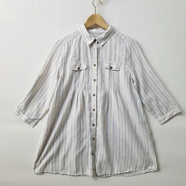 navy natural 스트라이프 블라우스