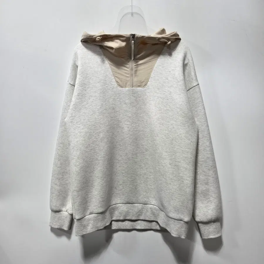 코오롱스포츠 오트밀 베이지 반집업 후드티 85 26091612