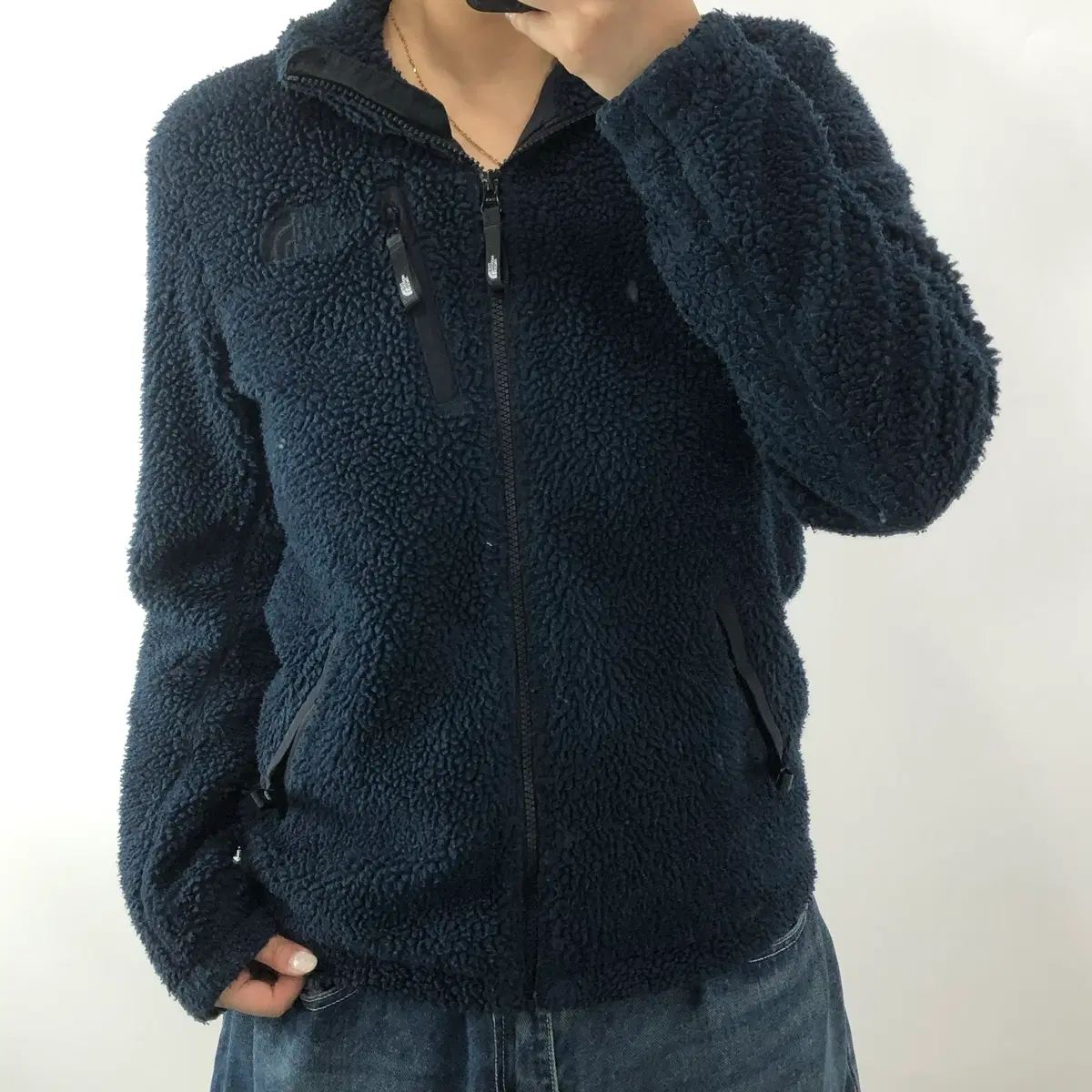 노스페이스 네이비 플리스 S