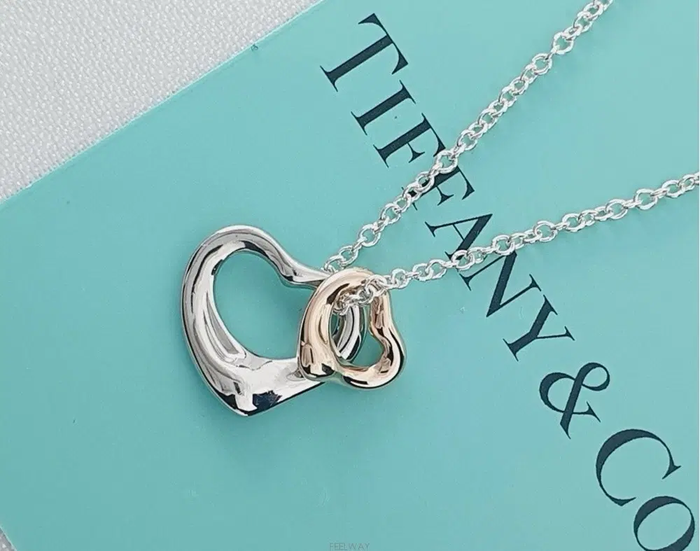 티파니앤코 오픈하트 18k 골드 앤 실버목걸이