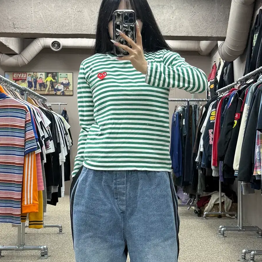 꼼데가르송 플레이 스트라이프 롱슬리브 S388