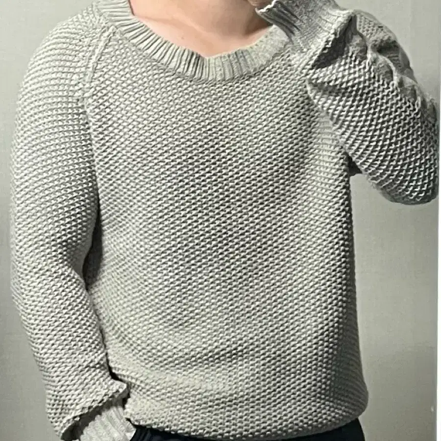 디젤 더티워싱 와이드넥 니트