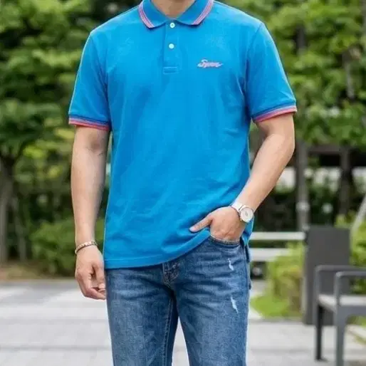 빈티지 정품 슈프림 폴로셔츠 블루(100)