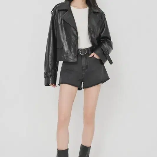 블랙 여자 프리 자켓 O4132