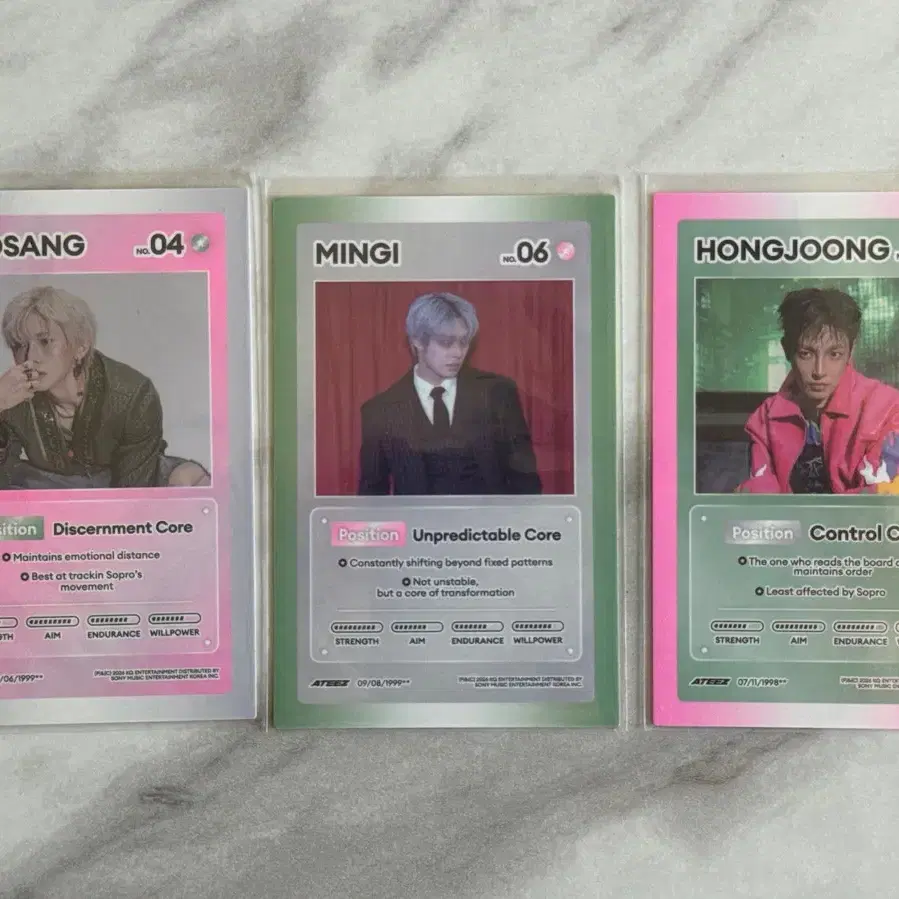 에이티즈 골든아워 5부 캐릭터 카드 민기 여상 홍중
