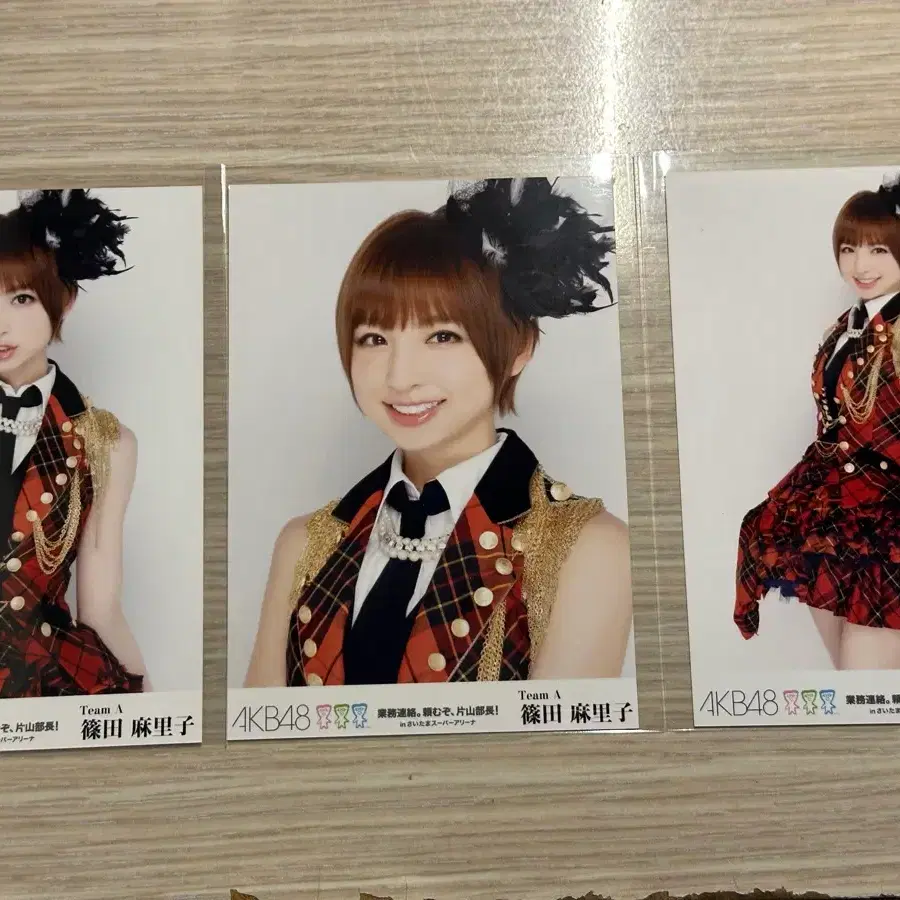 AKB48 시노다 마리코 생사진 3장 세트