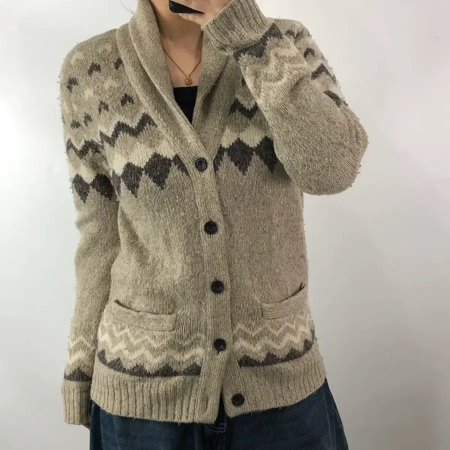 아베크롬비 숄카라 버튼 가디건 S