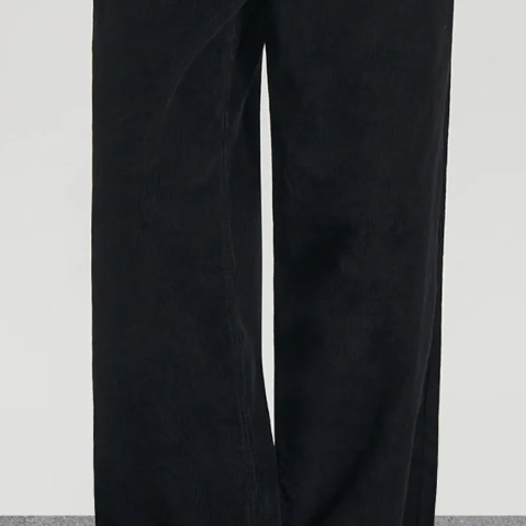 엑스컨테이너 원턱 와이드 코듀로이 팬츠 (BLACK)