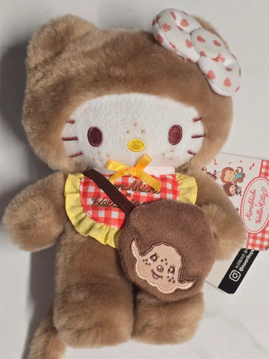 몬치치 키티 깅엄 체크 인형