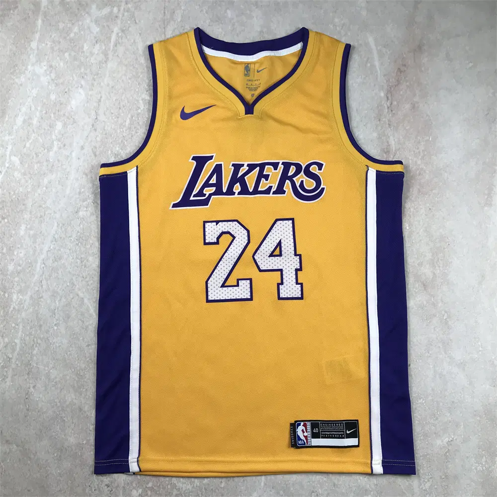 NBA 레이커스 BRYANT 24번 나이키 골드 홈 농구 유니폼 남녀공용 저지