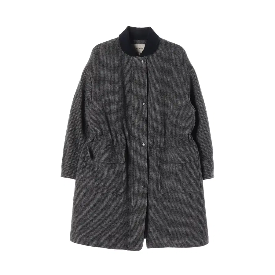 앤유 24FW 울 100% 코듀로이 하운드투스 체크 롱 코트