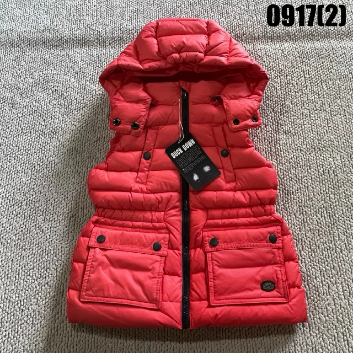 덕다운 여성 퀼팅 조끼 레드 ask 아동 120