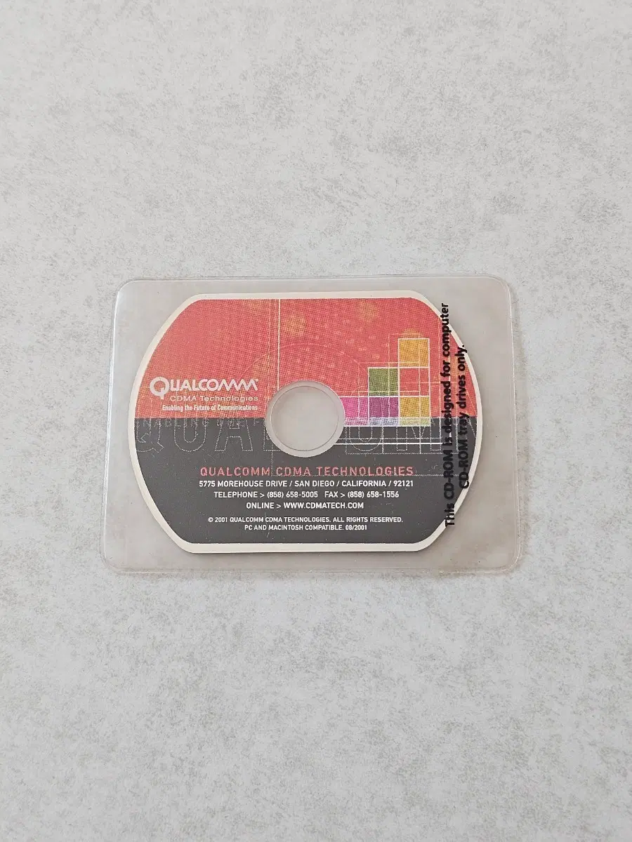 2001년 퀄컴 Qualcomm CDMA 미니 CD-ROM 레트로 IT 수집품