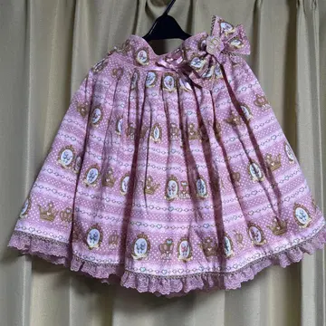 Angelic Pretty 구택 로얄 푸들 스커트 핑크