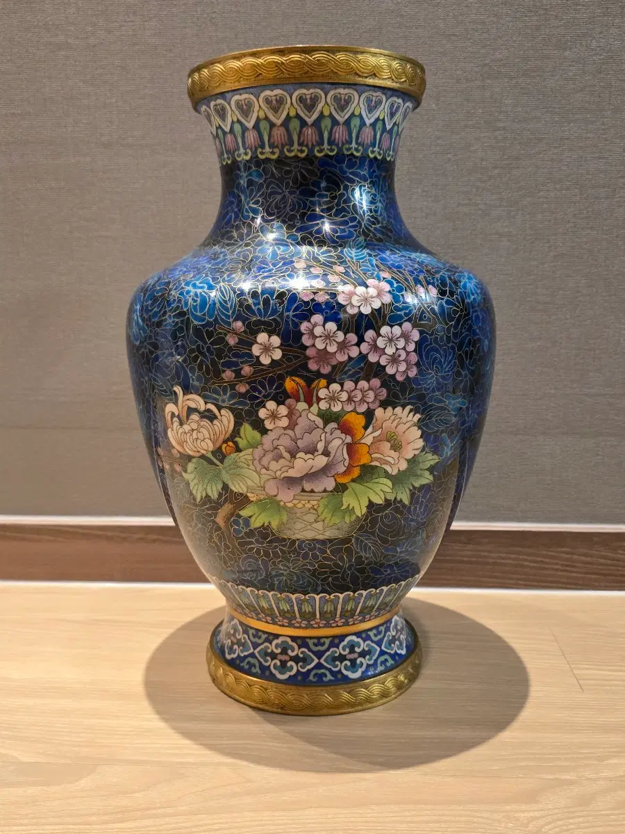 대형 동 칠보 화병 39cm